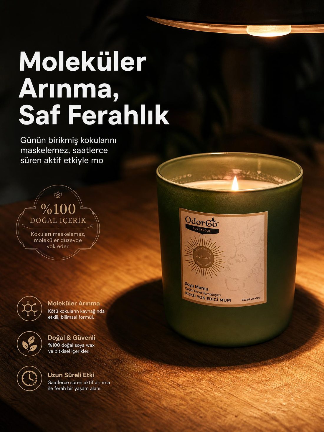 Loş, sıcak akşam ışığında ürün reklam görseli